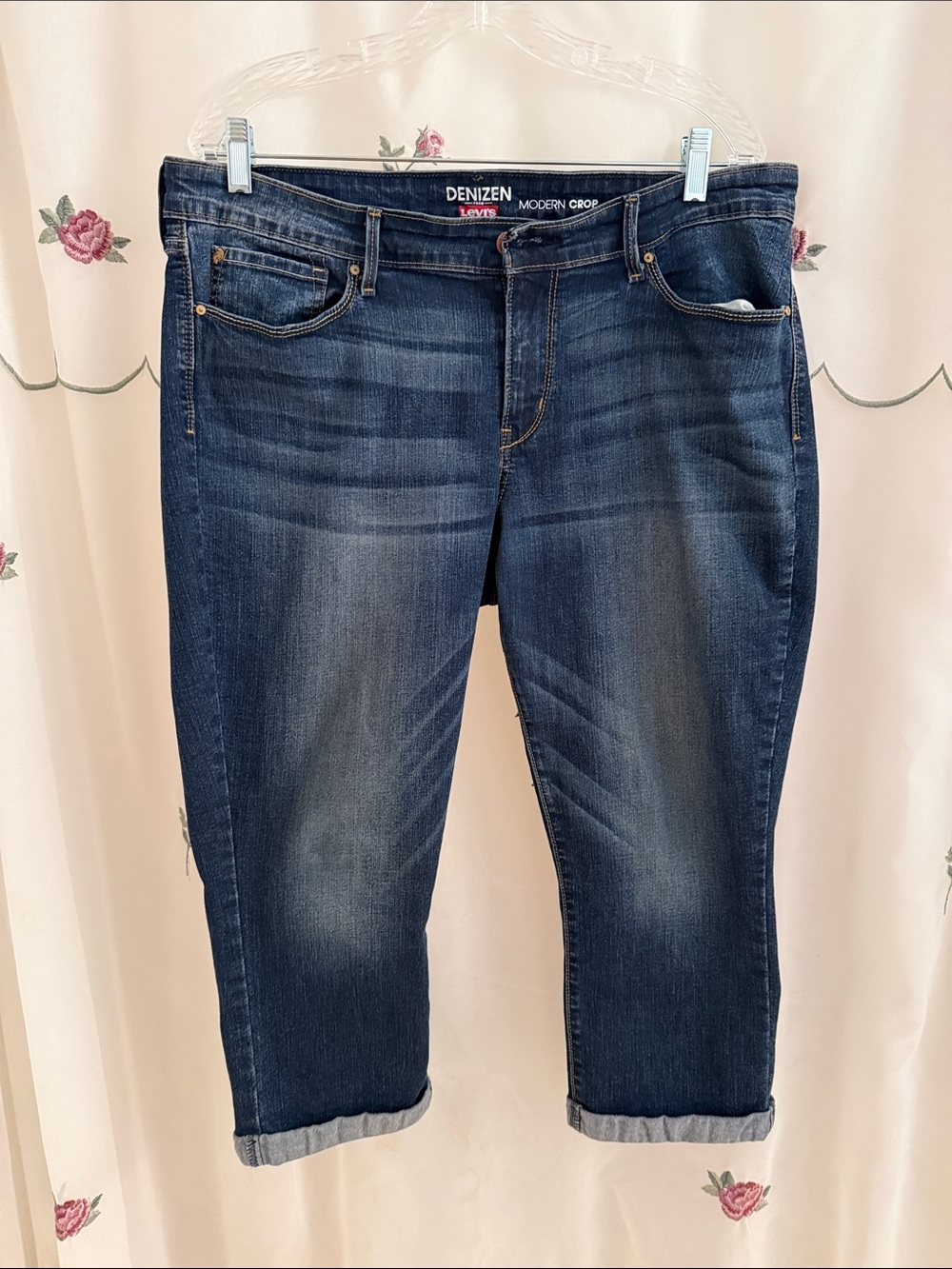 Denizen from Levi's Dark Blue Cropped Cuffed Jeans
